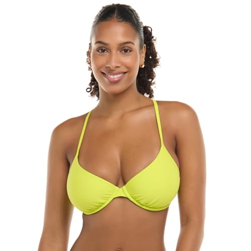 Body Glove Women's Smoothies Solo Solid Underwire D, Dd, E, F Cup Bikini Top Swimsuit with Adjustable 2-Way Back Detail