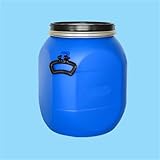 Blue Plastic Drum for Shipping, 50L Plastic Barrel with Lid and Handles, Industrial Sealed Water Storage Drum for Factory, Warehouse