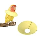 鳥用 エリザベスカラー 首輪 鳥類 オウム保護カラー インコ用 傷口舐め防止 鳥類羽根抜き防止 噛み防止 軽量 着脱簡単 鳥用 小動物用 (イエロー, S)