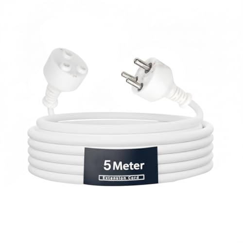 Image of Electronic Spices 3 Pin Heavy Duty Power Extension Cord Cable (5 Meter) | Indoor Outdoor Extension Electrical Extender Cable for Computer, Home, Tools Use & Appliances