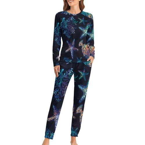 Ensemble de pyjama femme bleu élégant avec finitions soignées