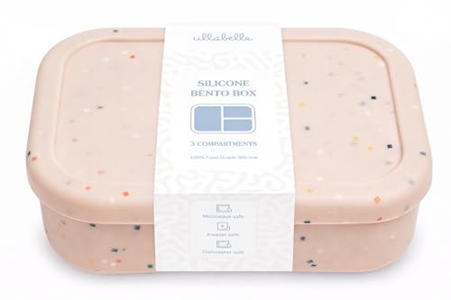 Image of Ullabelle Kids Bento Box, 3-Compartment Leakproof Lunch Container, BPA-Free Snack Box for Toddlers, Dishwasher Safe & Easy to Clean (Pink Confetti)