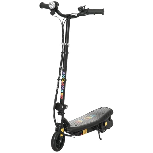 HOMCOM Patinete Eléctrico para Niños de 7-14 Años Plegable Faro Negro