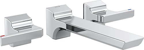 Delta Faucet T3599LF-WL Pivotal Two Handle Wall Mount Lavatory Faucet Trim, Chrome