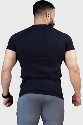 Image of FUAARK Men's Solid Slim Fit Sports Gym T-Shirt