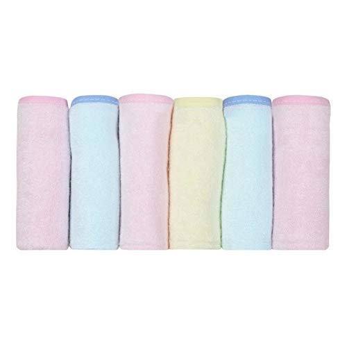 Image of Kassy Pop Baby Bamboo Cotton Washcloths- Natural Muslin Cotton Baby Wipes - Soft Newborn Baby Face Towel and Muslin Washcloth for Sensitive Skin, 6 Pack 10x10 inches, Multicolor