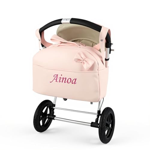 Danielstore - Bolso Maternidad Personalizado | Organizador Pañales | Asa Colgar al Hombro | Compatible Carrito Bebe | Fácil Limpieza, Rosa, 1 Unidad, Polipiel