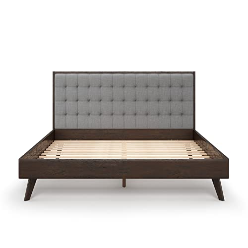 DG-Casa-Soloman-Mid-Century-Modern-Upholstered-Platform-Bed-Frame-with-Square-Button-Tufted-Headboard-and-Full-Wooden-Slats-Box-Spring-Not-Required-Queen-Size-in-Gray-Fabric