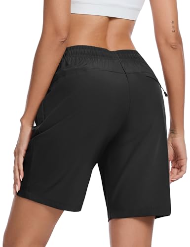 TACVASEN Women's Shorts Athletic Quick Dry Lightweight Waterproof Hiking Workout Shorts with Zipper Pockets Outdoor Summer - Image 3