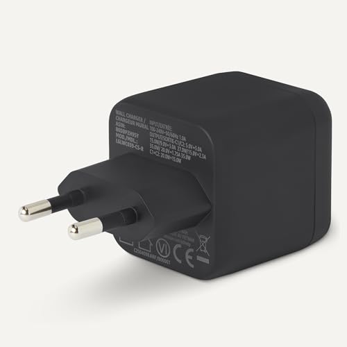 Miniatura 4 de Amazon Basics Cargador de Pared USB-C Nano GaN de Carga Rápida, 35W y 2 Puertos para Tablets y Teléfonos, Negro