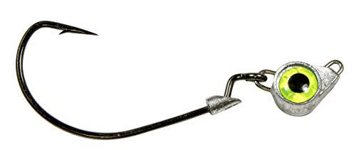 Z-man, Texas Eye Jighead, Freshwater/Saltwater, 1/8 oz, 3/0 Hook, Chartreuse, Package of 3, TXJH18-05PK3