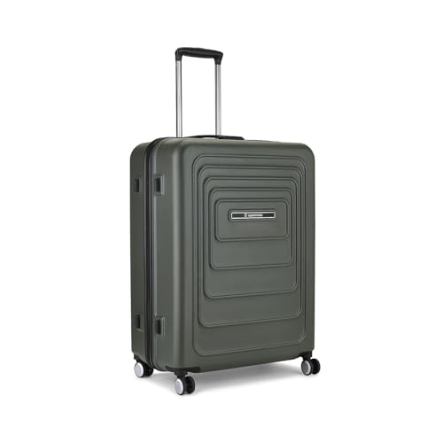 Image of uppercase Helix Solid (Large) 78Cm Textured Trolley Bag with Combination Lock, 8 Wheels, Eco Polycarbonate Luggage, Laundry Compartment, Durable Design for Travel - Suitcase for Men & Women Grey