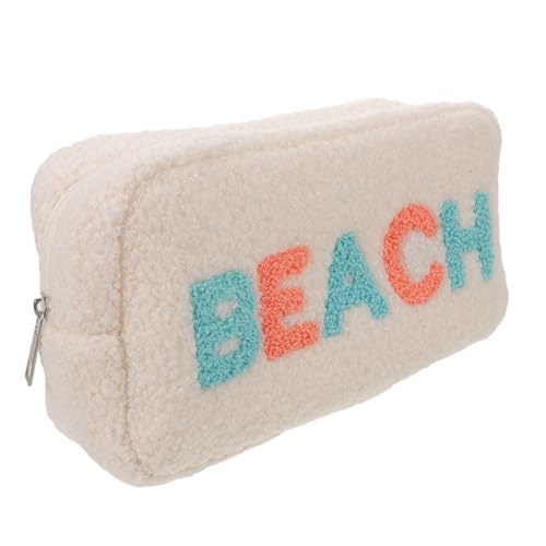 TOVINANNA Estuche para Lápices de Peluche Portátil Cremallera Organizador Blando de Gran Capacidad para Papelería Bolsa Multifuncional para Estudiantes y Viaje Color Beach