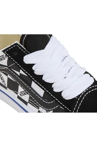 Image of Vans Kids Unisex Old Skool (Little Kid), Logo Check Black /White, 12.5 Medium
