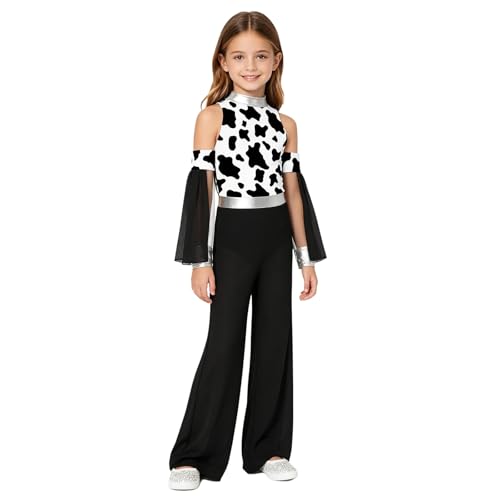 Traje de la edad de piedra elástico con cuello halter unitard de baile infantil transpirable