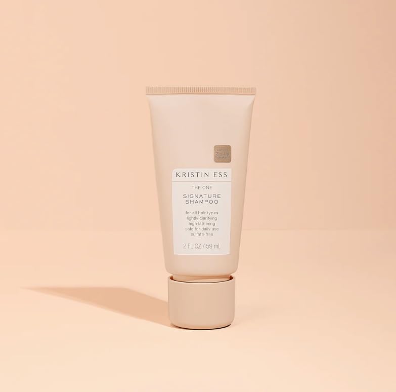 Image of Kristin Ess Signature Travel Size Salon Shampoo + Conditioner Set for Moisture, Softness + Shine - Anti Frizz + Lightly Clarifying - Sulfate Free, Vegan + Safe for Color Treated Hair - Mini Travel Set