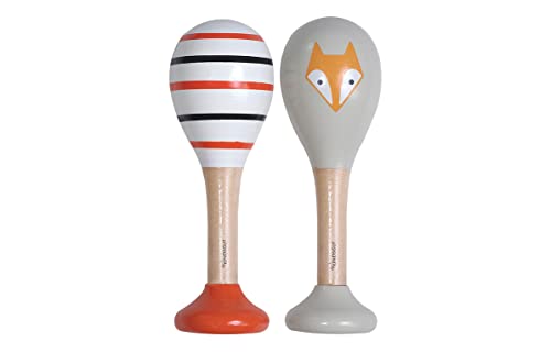 Kindsgut Rasseln aus Holz, 2er Set Musik Instrument für Babys und...