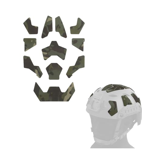 Universal Airsoft Helmet Decorative Sticker DIY Tactical Helmet 11Pcs/Set Helmet Patches Hook Fastener Sticky Helmets Magic Fixed Cable Military Army (RG CAMO)
