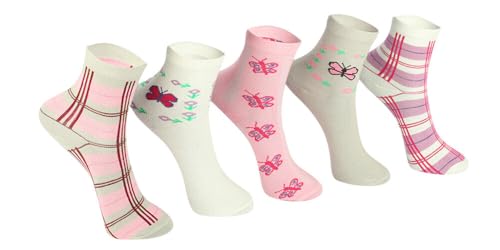 Image of Kids Girls Socks | Soft Cotton, Comfortable, Multicolor Printed Socks for Girls - Pack of 5 Pairs