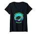 Femme Tortue de mer rétro vieillie Earth Day Save Planet T-Shirt avec Col en V