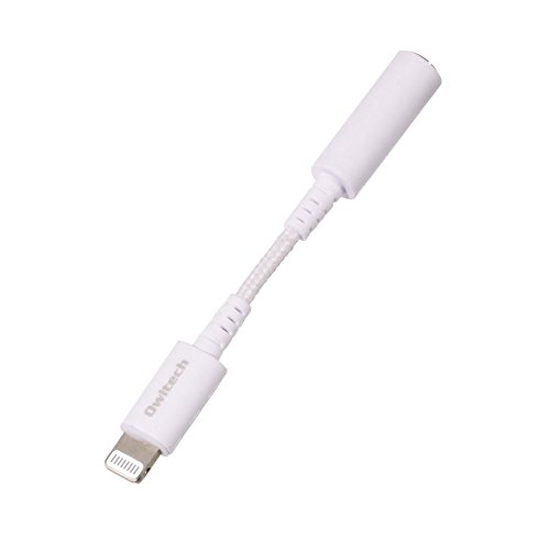 オウルテック オーディオ変換アダプター 8cm MFi認証 Lightning - 3.5mm DAC(デジタルアナログコンバーター)搭載 イヤホンマイク対応 ホワイト OWL-CBLTF3501-WH