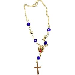 Pulsera Virgen Guadalupe Pulsera Rosario Virgen De Guadalupe Chapado en Oro 18k - Virgen de Guadalupe Decenario, 7 inch, Latón