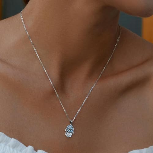Collier Hamsa en argent 925 véritable : un bijou fin anti-allergie qui ne ternit pas - 4