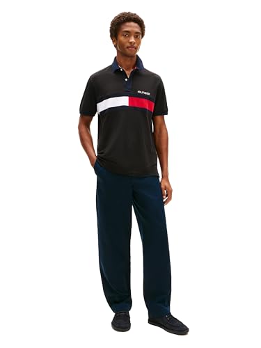 Image of Tommy Hilfiger Men's Short Sleeve Cotton Pique Flag Polo in Regular Fit