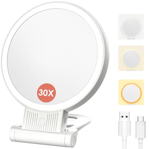 Miroir grossissant rechargeable à intensité réglable et rotation libre