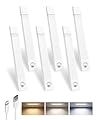 EZVALO 6-Pack Under Cabinet Lighting, Wireless Closet Lights, 50 LED Rechargeable Motion Sensor Light, Dimmable, 3 Color Temperatures, 11.8 inch Counter Lights for Kitchen, Pantry, Bedroom, Wardrobe