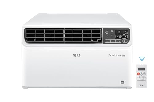 Image of LG 23,500 BTU Dual Inverter Smart Window Air Conditioner, 230V, Air Conditioner Cools Rooms up to 1,440 Sq. Ft., Ultra Quiet Operation, with LG ThinQ, Amazon Alexa & Hey Google, White