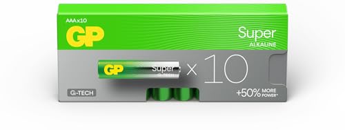 GP Batteries | GP Super Alkaline Batteries AAA 10 x Pack | Household Use Disposable Remote Controls Torches Toys & More