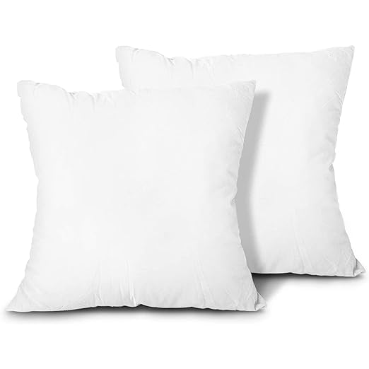 Image of Premium Polyester Fiber Cushion Fillers - Pack of 2 Pcs | 22 x 22 Inches | White| Cushions, Sofa Pillow, Cushion for Sofa, Cushion for Bed, Decorative Pillow, Pillow for Support