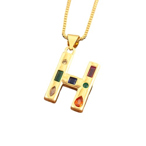 Bijoux accessoires collier lettre zircon doré en acier inoxydable pour femmes et hommes