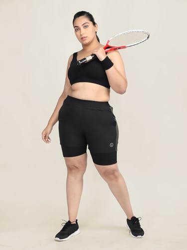 Image of CHKOKKO Gym Shorts for Women Workout Sports Running Quick Dry Fit Double Layer Inner Compression with Pockets Breathable Lightweight Wear