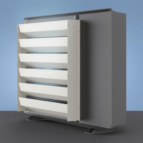 FORRTY Abdeckung for Außengerät Klimaanlage Mit Verstellbarem Luftleitblech, Lamellenplatte for Wärmepumpe & AC-Kondensator, Verzinkter Stahl, Anti-Direktwind, Optimiert Wärmeableitung(45cm(17.7'))