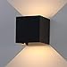 Produktbild K-Bright 12W Wandleuchte Warmweiß Led Innen Außen Badezimmer Wandstrahler/Wandlampe/Wandbeleuchtung für Schlafzimmer, Wohnzimmer,IP65,Schwarz