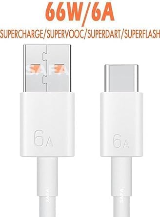 Image of Original 66W / Super Fast Charging Cable Type-C Support for Supercharge /SUPERFLASH /Flash /Flash /Rapid for REALME 7,X7,X7MAX,X7PRO,X3,X50PRO,8PRO,GT Master EDIITION,GT (fast142)