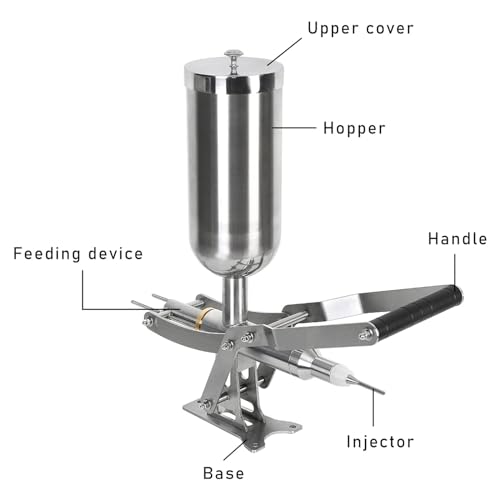 Manuelle Marmeladenfüllmaschine für Donuts, effizienter vertikaler Edelstahlfüller für Gebäck und Churros, einfache Injektion von flüssiger Paste