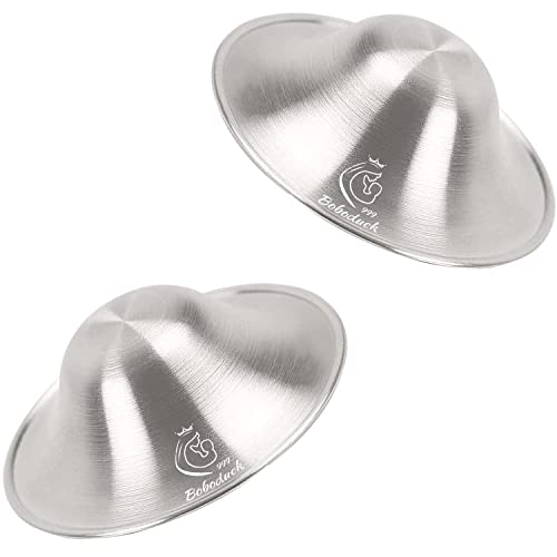 Image of Boboduck The Original Silver Nursing Cups - X-L Size Nipple Shields for Nursing Newborn, 999 Carat Silver Nipple Covers for Breastfeeding