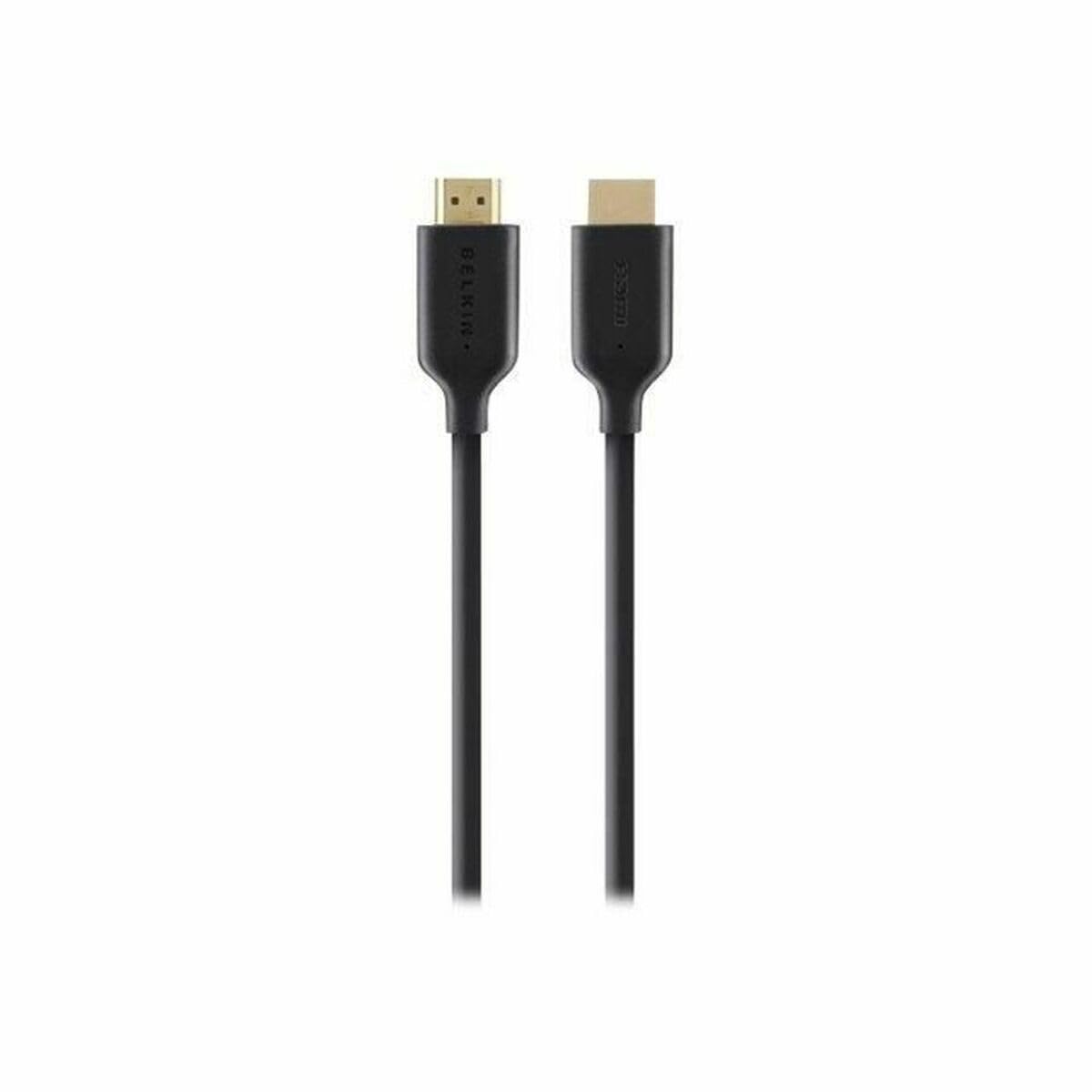 Ethernet Destekli Belkin HDMI Kablosu, M/M, Altın Kaplama Konnektörler, 1 m, Siyah