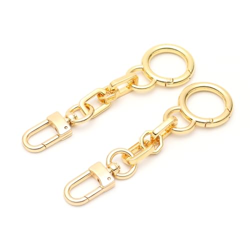Bag Charm Bag Strap Extender Gold Metal Accessory [Set of 2 Pieces] for Women Handbag - 12mmRectOctLarge 4.5
