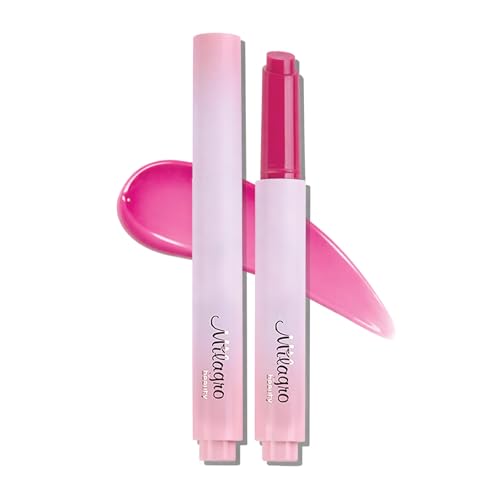 Image of Milagro Beauty Gloss Lip Balm | Hydrating Glossy Lip Glaze Stick | Jojoba Oil & Shea Butter - Non-Sticky Shine, Peptide-Infused Formula (Pink Lemonade)