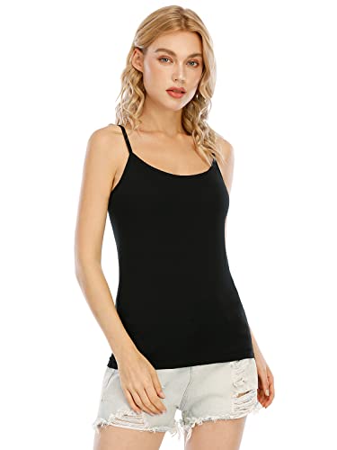 Image of Orrpally Basic Cami Tank Tops Women Lightweight Camisole Stretch Tank Top Adjustable 4-Pack