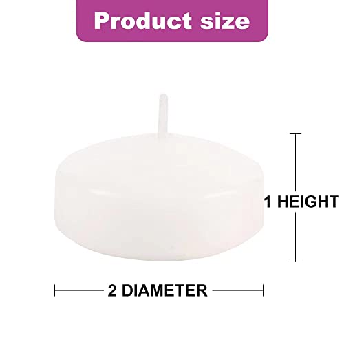 Thleunei 12 Pack Floating Candles 2 Inch 6 Hour White Unscented Dripless Wax Discs thumb #1