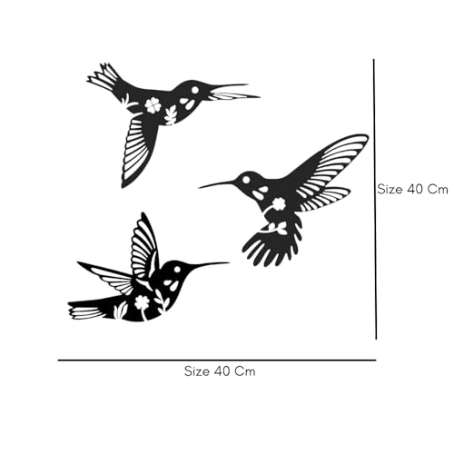 Image of BLIND SHOP 3 Bird Wall Sculpture for Home Decor | Wall Sculpture Home Decoration | Metal Art | Metal Wall Art |Wall Decor (Size 25 X 20 X 1.5 CM)