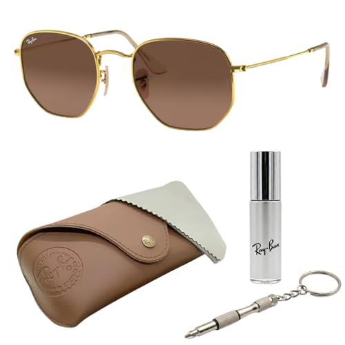 Image of Ray-Ban RB3548N HEXAGONAL FLAT LENSES Square-Round Shape Sunglasses for Men & Women with Official Eyewear Kit
