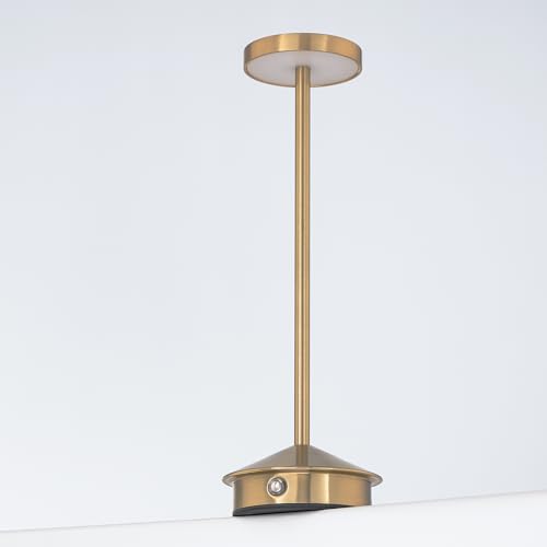 Orbit LED Cordless USB-C Re-Chargeable Desk Lamp, 5200mAh Battery Operated with 3 Color Temperature 2700K-3000K-3500K and Fingertip Touch On/Off Plus Dimming in Satin Brass