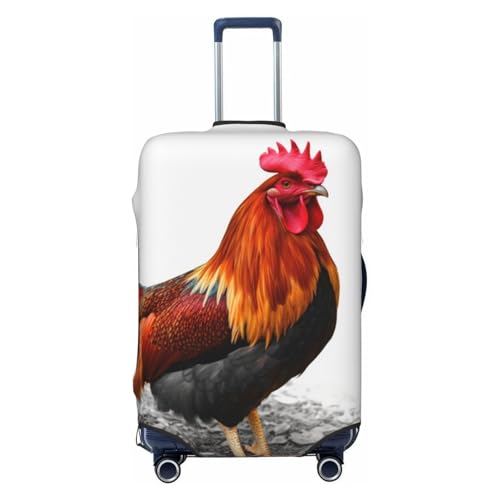 Travel Luggage Cover Chicken Rooster Suitcase Protector Anti-Scratch Washable Baggage Covers Elastic Suitcase Cover Tsa Approved Baggage Protector Fit 18-32 Inch Luggage