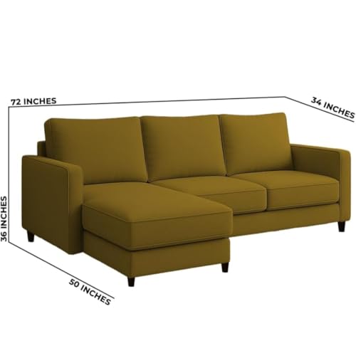 Image of The MM Furniture store Premium Fabric Sofa - Camel (4 Seater - LHS)